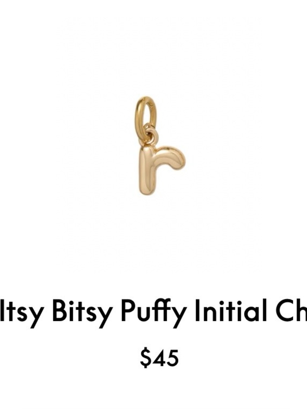 Roxanne Assoulin The Itsy Bitsy Puffy Initial Charm “r”firm price